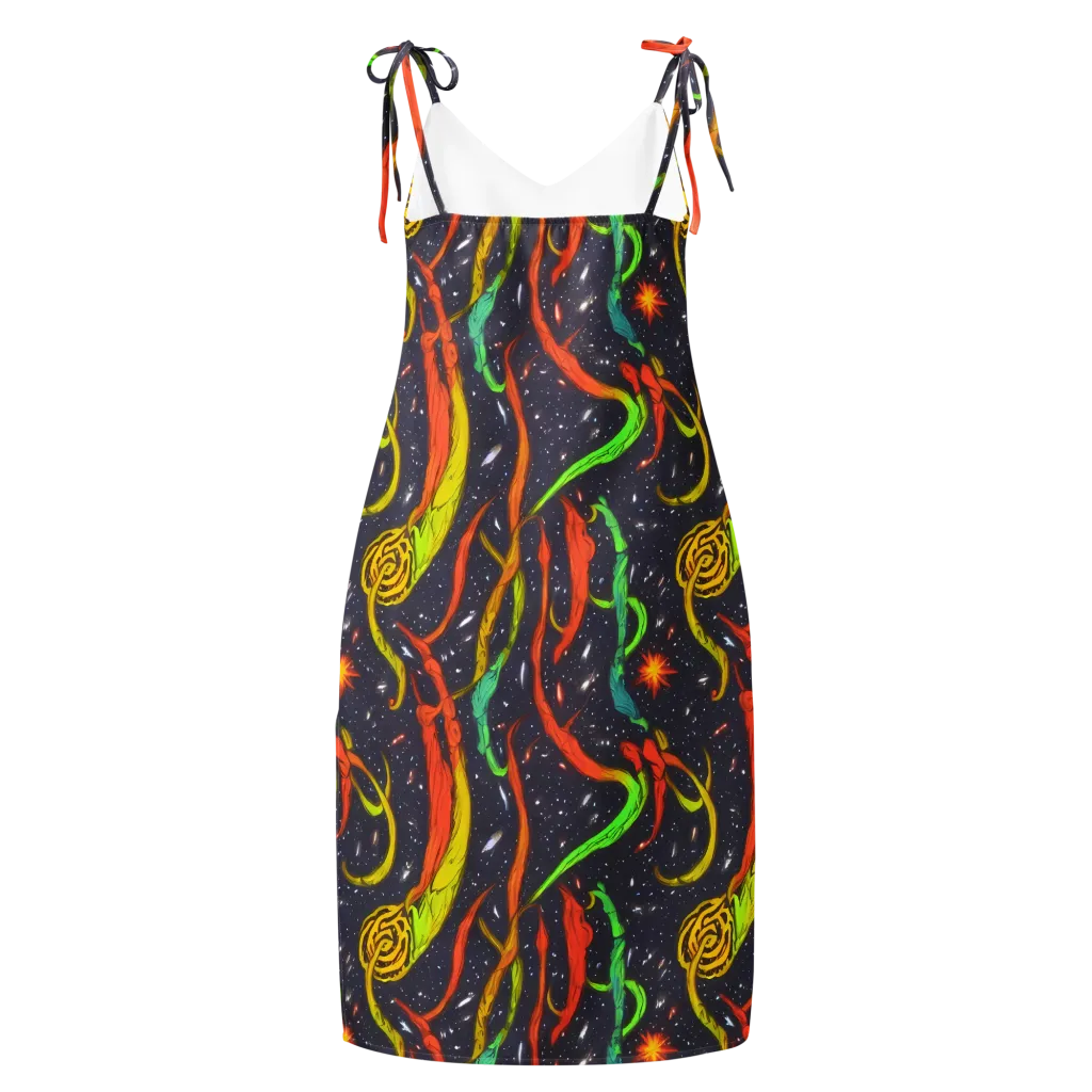 Cosmic Ribbon Riot on Slip Dress — Back