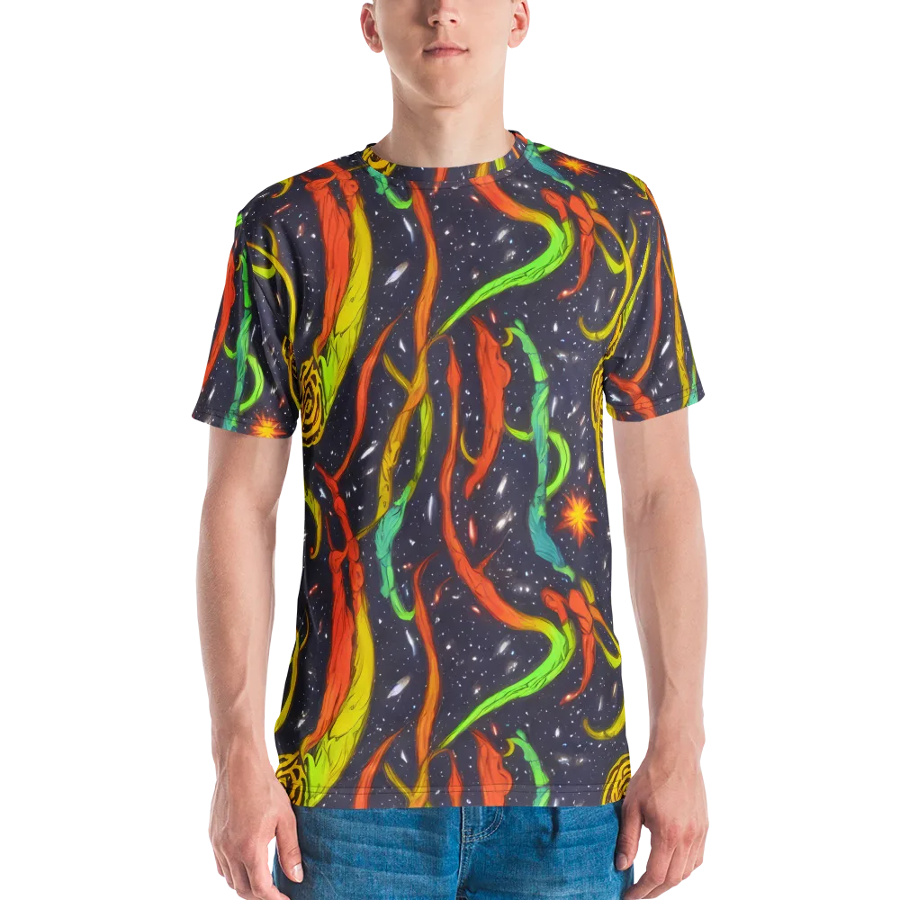Cosmic Ribbon Riot on Men's Crew Neck T-Shirt — Front