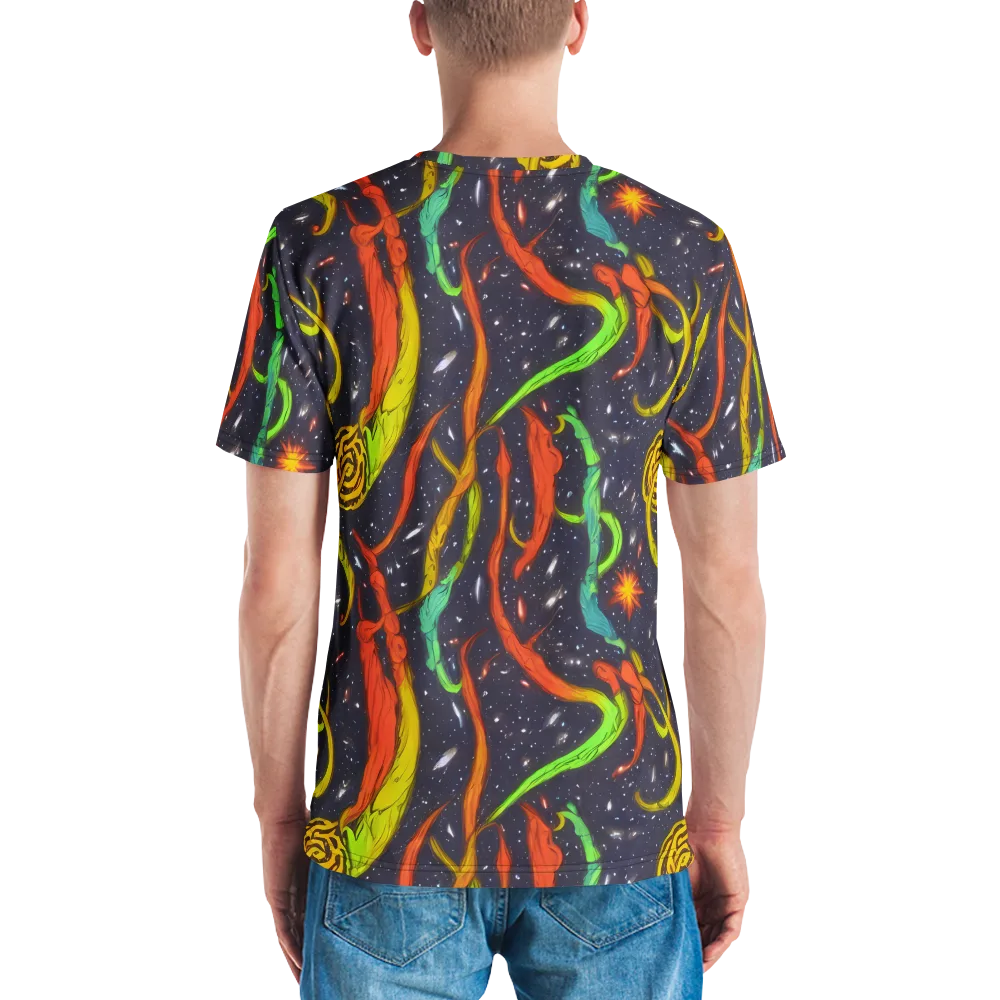 Cosmic Ribbon Riot on Men's Crew Neck T-Shirt — Back
