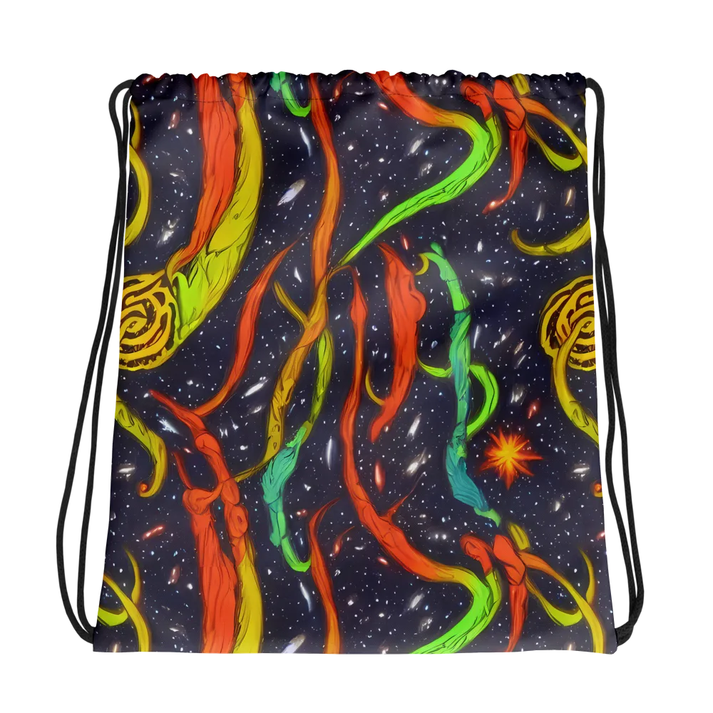 Cosmic Ribbon Riot on Drawstring Bag — Photo