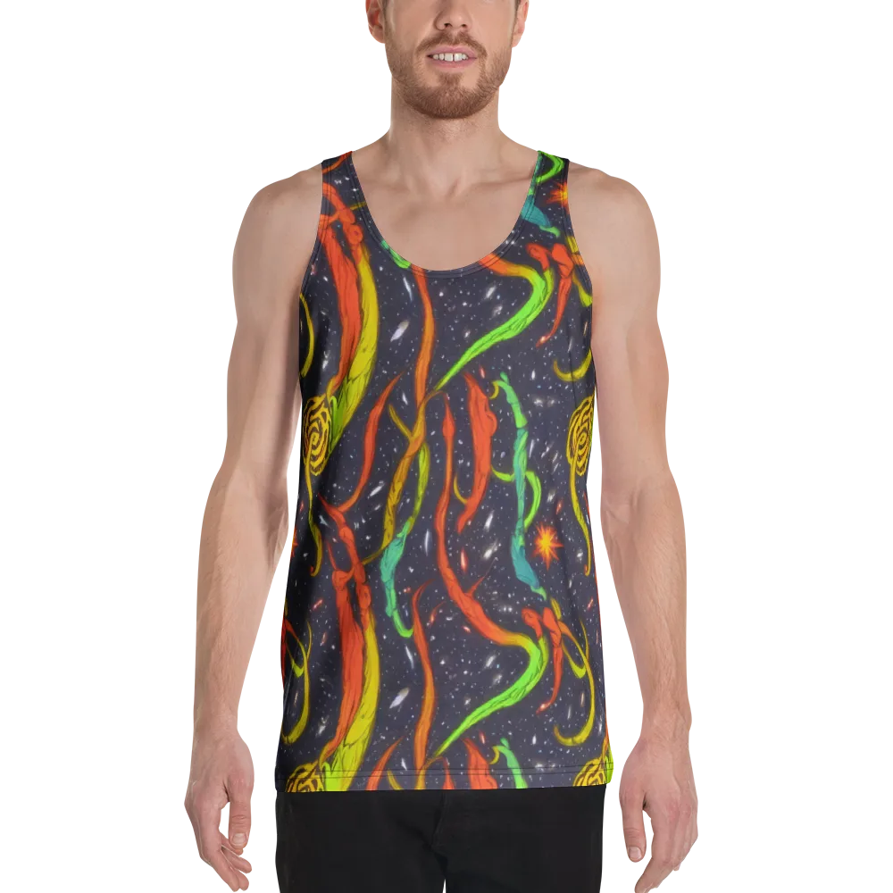 Cosmic Ribbon Riot on Men's Tank Top — Front