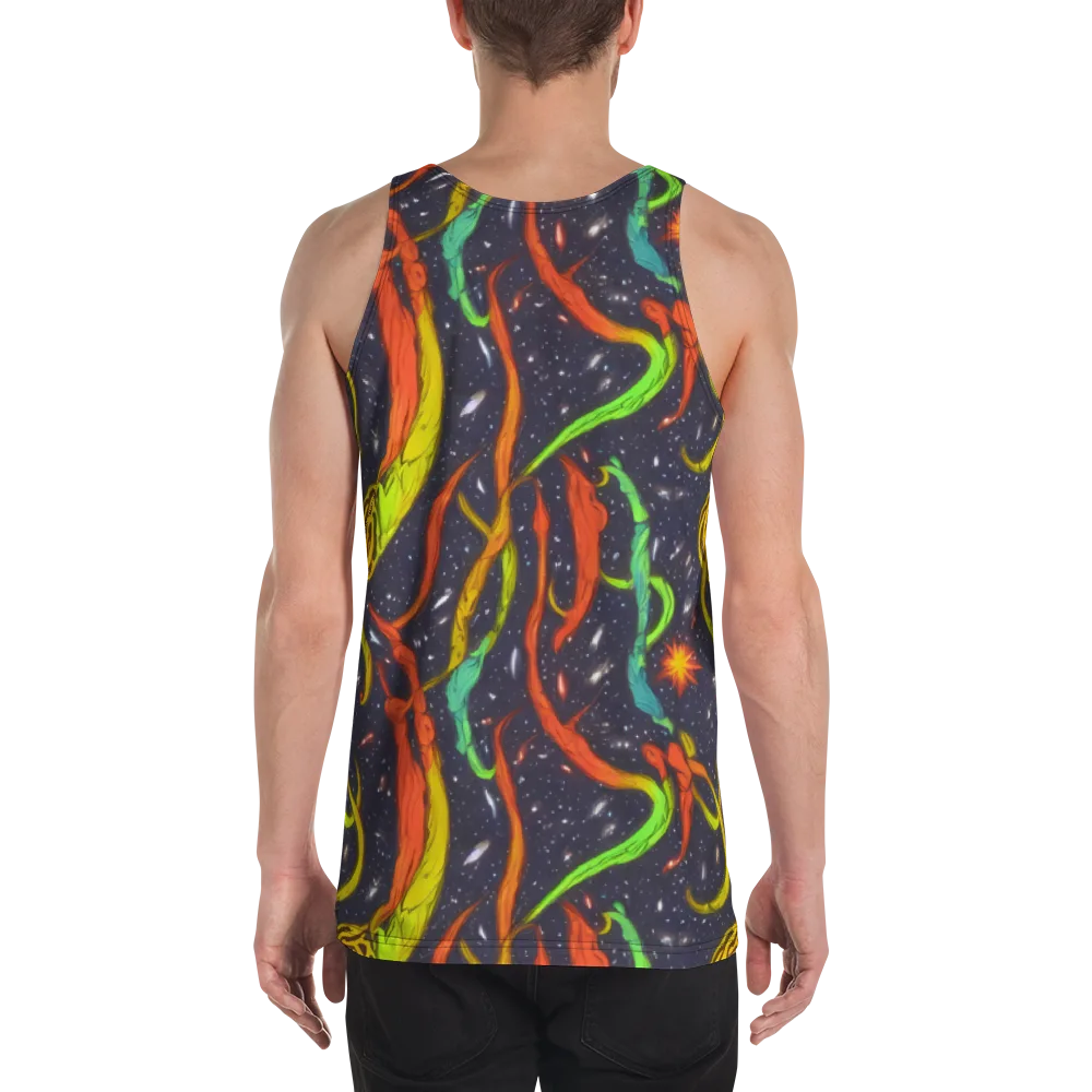 Cosmic Ribbon Riot on Men's Tank Top — Back