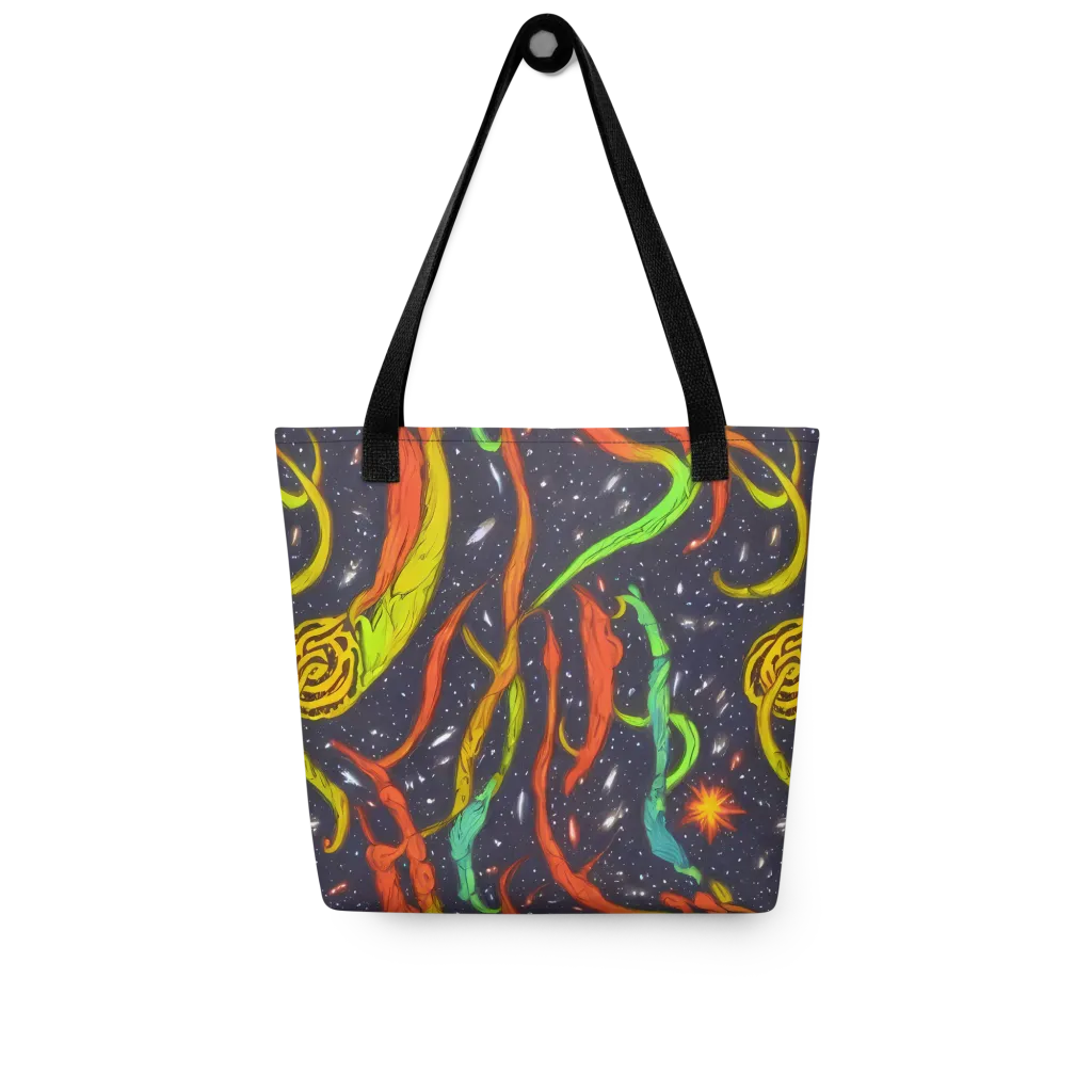 Cosmic Ribbon Riot on Tote Bag — Front