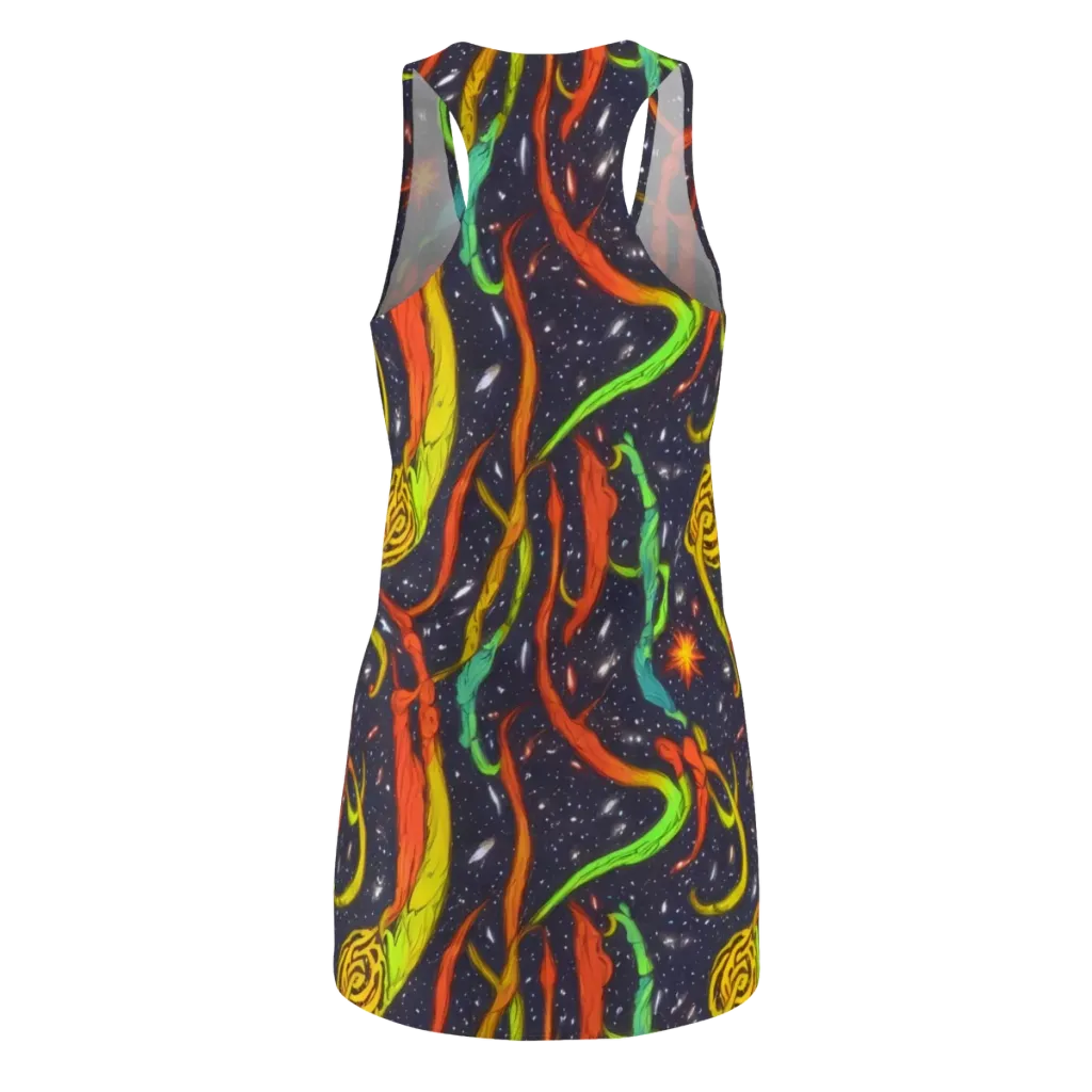 Cosmic Ribbon Riot on Racerback Dress — Back