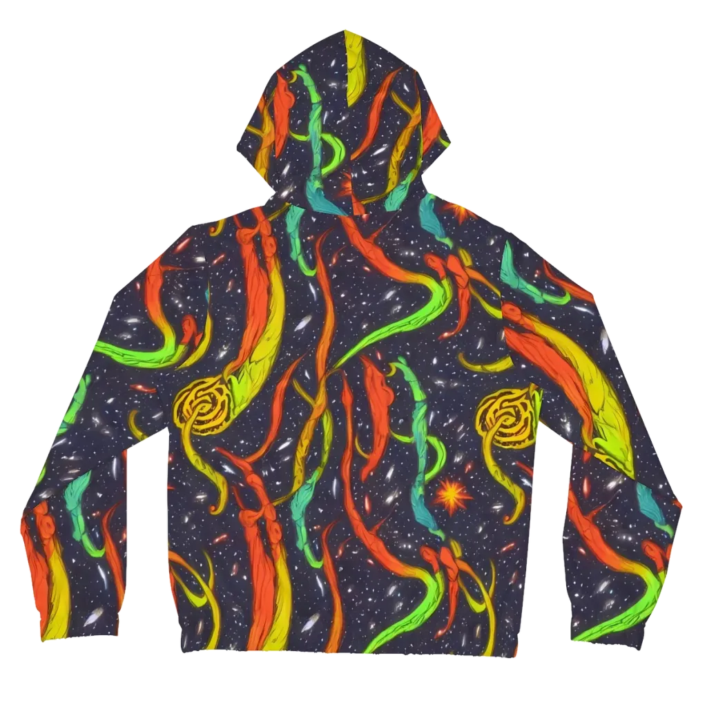 Cosmic Ribbon Riot on Women's Full-Zip Hoodie — Back