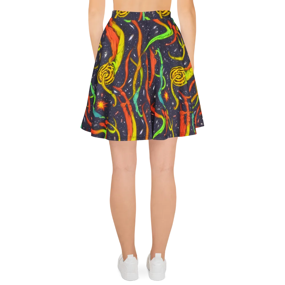 Cosmic Ribbon Riot on Skater Skirt — Back