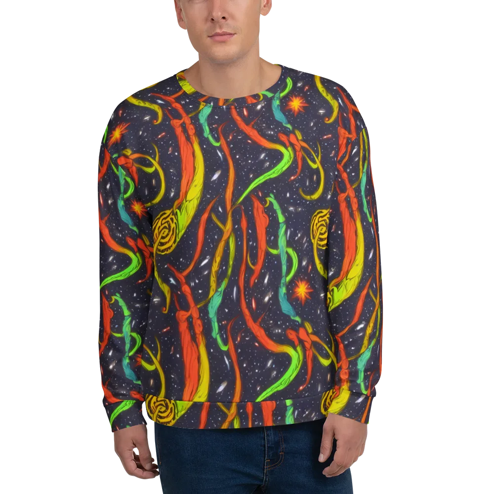 Cosmic Ribbon Riot on Sweatshirt — Front