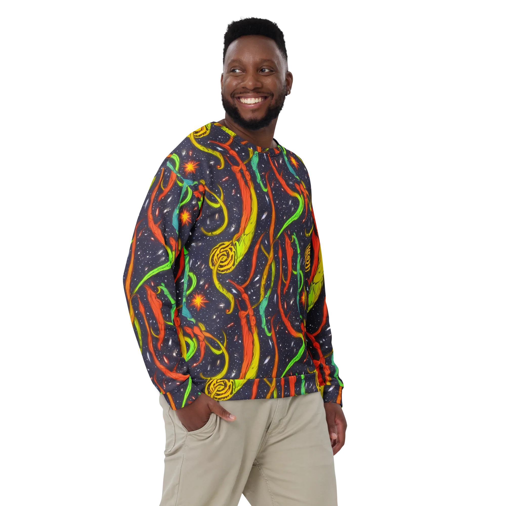 Cosmic Ribbon Riot on Sweatshirt — Front