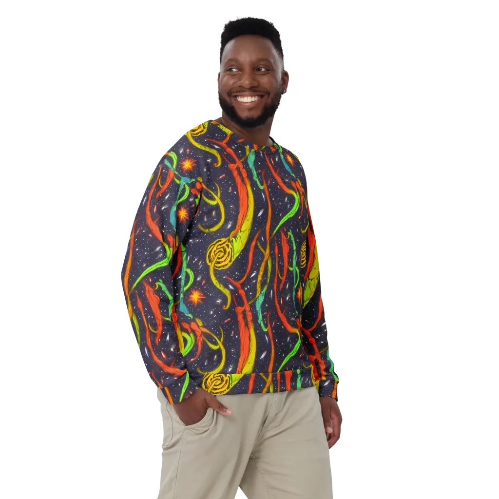 Cosmic Ribbon Riot on Sweatshirt — Front