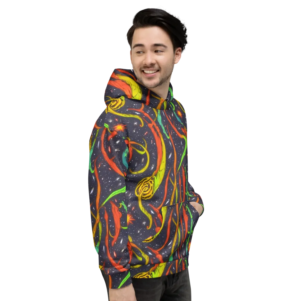 Cosmic Ribbon Riot on Hoodie — Right