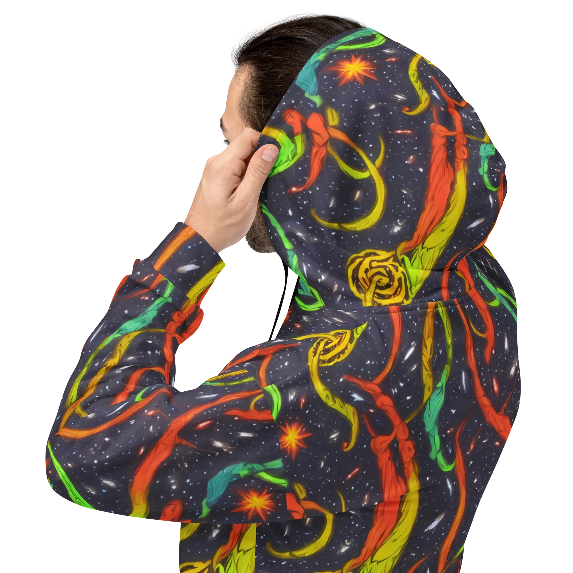 Cosmic Ribbon Riot on Hoodie — Back