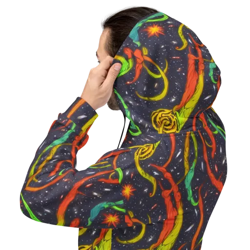 Cosmic Ribbon Riot on a Hoodie