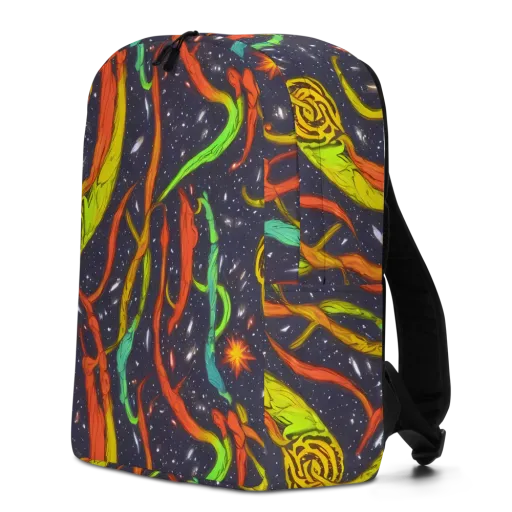Cosmic Ribbon Riot on a Minimalist Backpack