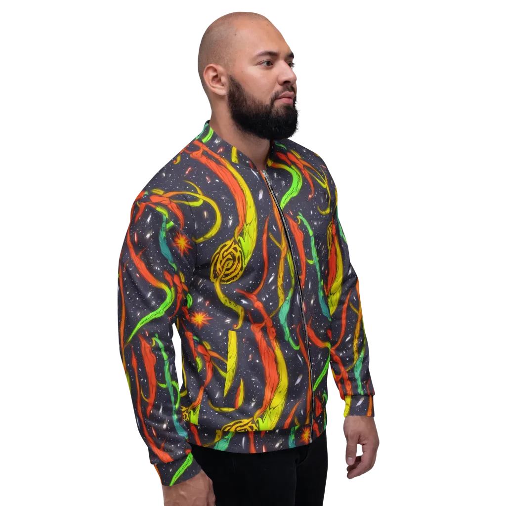 Cosmic Ribbon Riot on Bomber Jacket — Right
