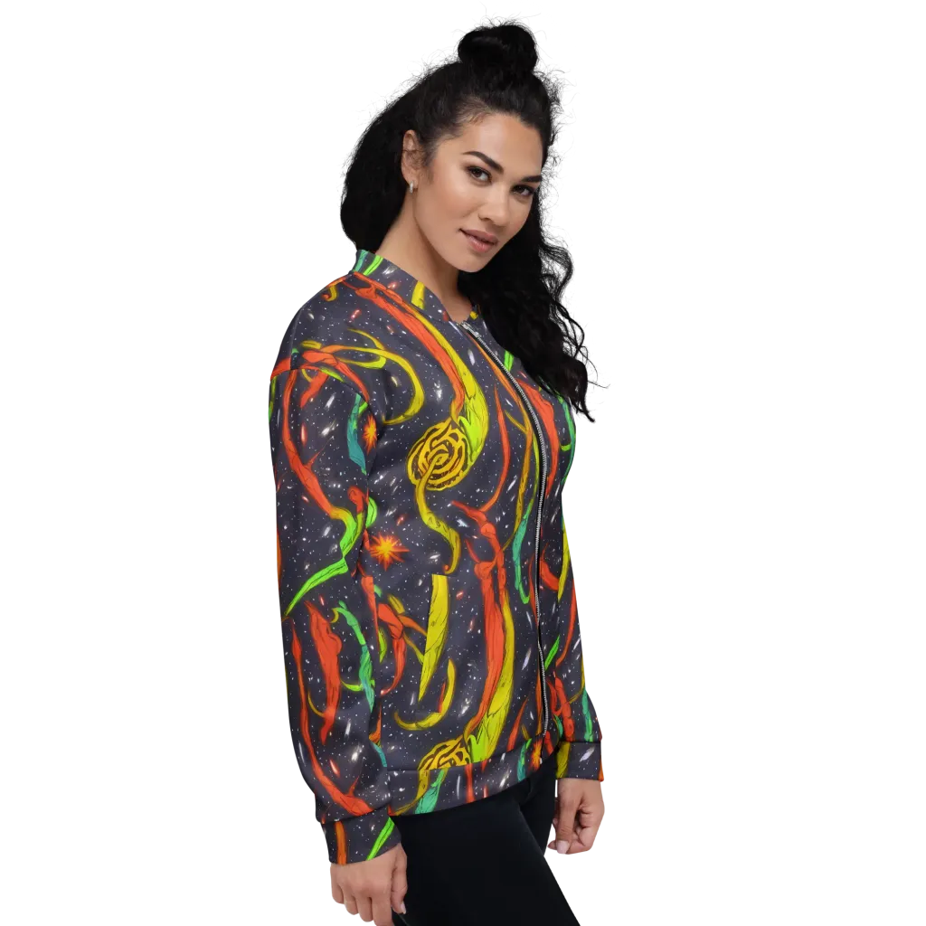 Cosmic Ribbon Riot on Bomber Jacket — Right