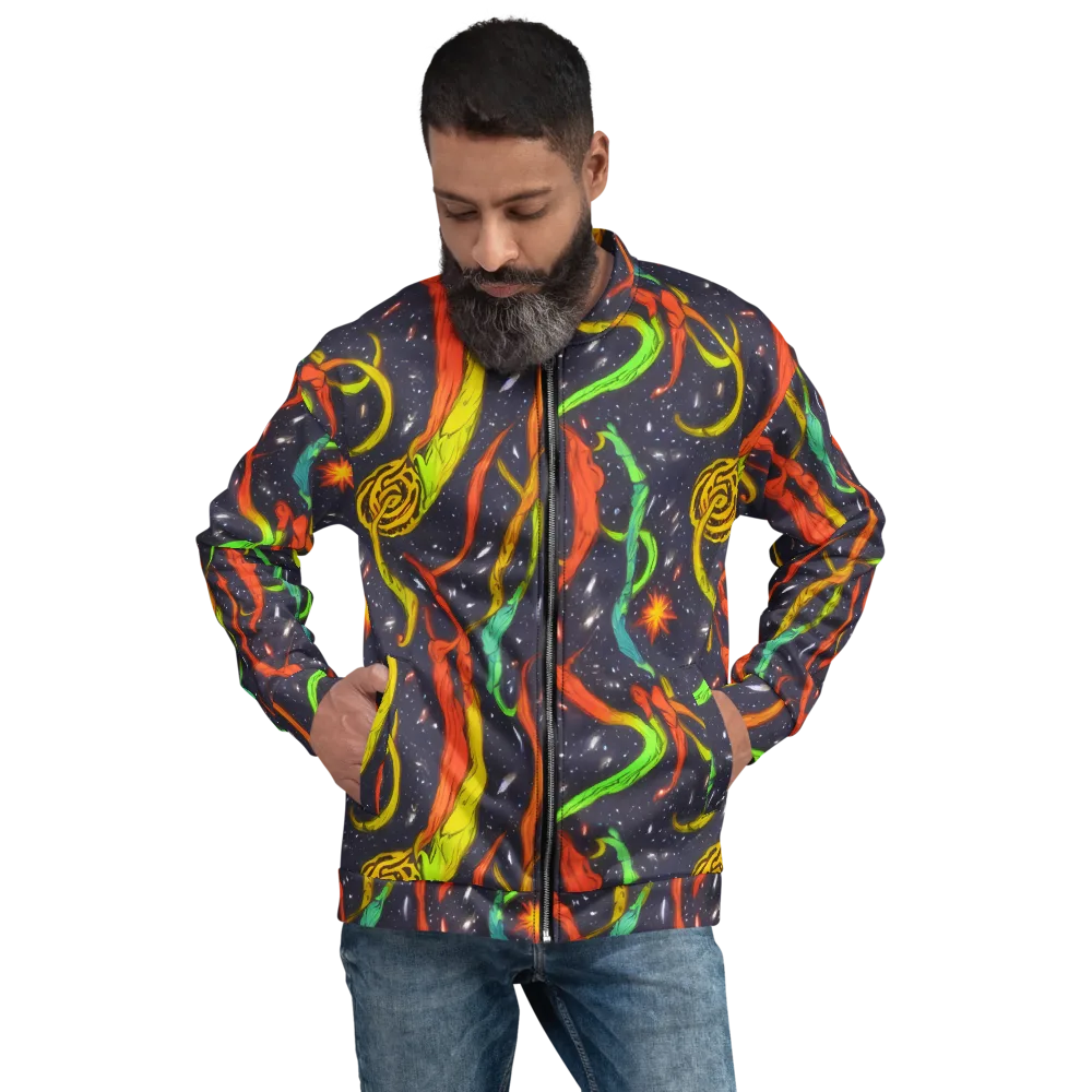 Cosmic Ribbon Riot on Bomber Jacket — Front