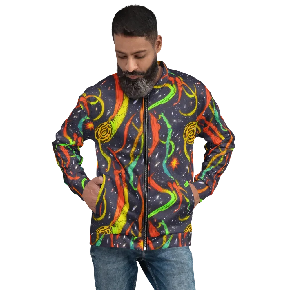 Cosmic Ribbon Riot on Bomber Jacket — Front