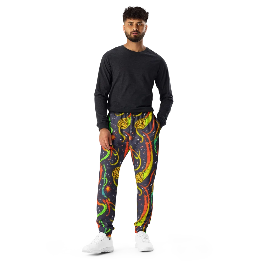 Cosmic Ribbon Riot on Men's Joggers — Front