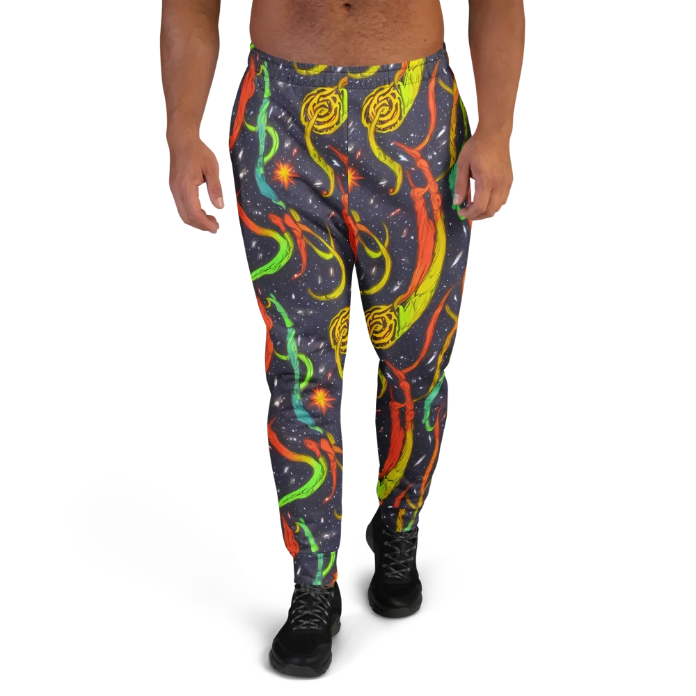 Cosmic Ribbon Riot on Men's Joggers — Front