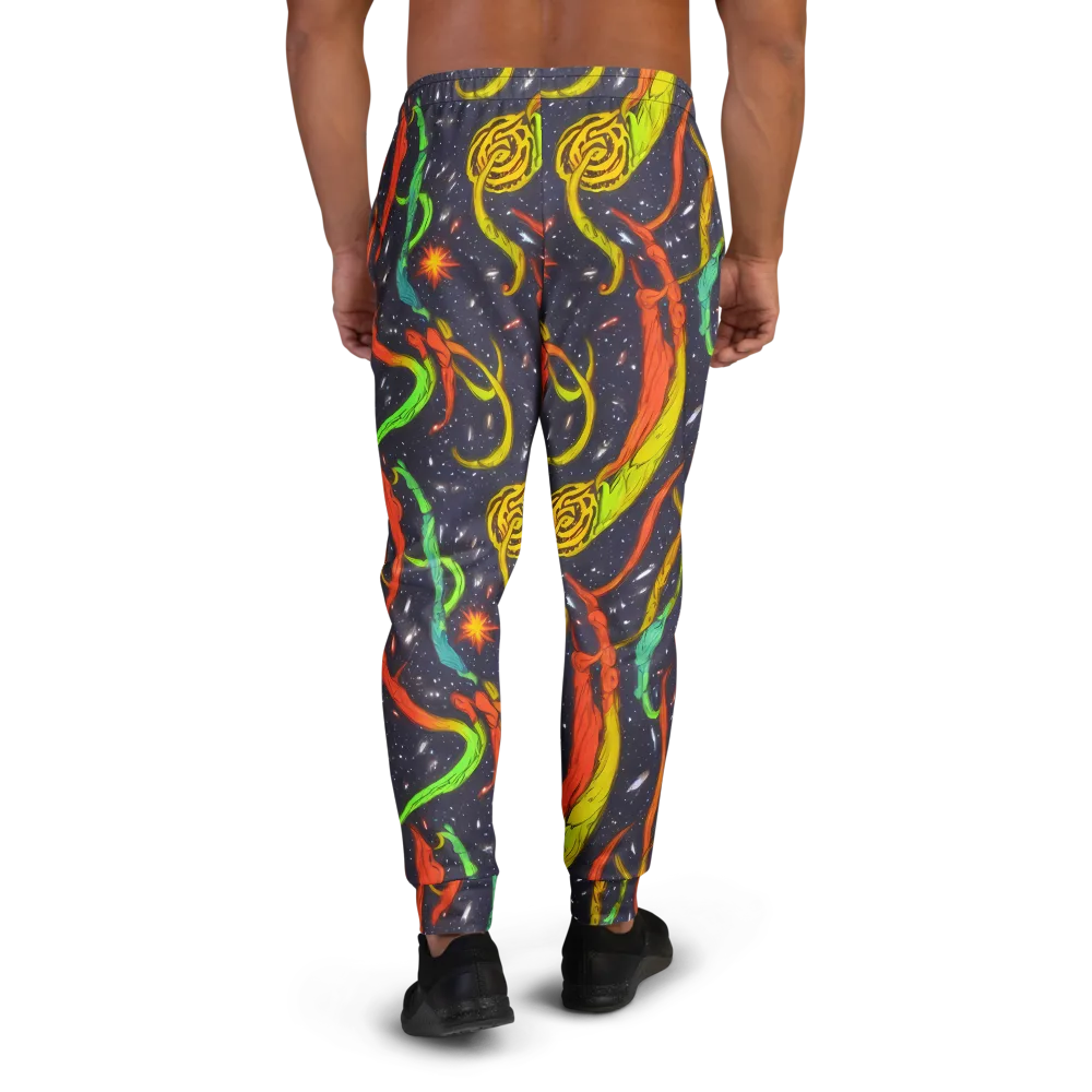 Cosmic Ribbon Riot on Men's Joggers — Back