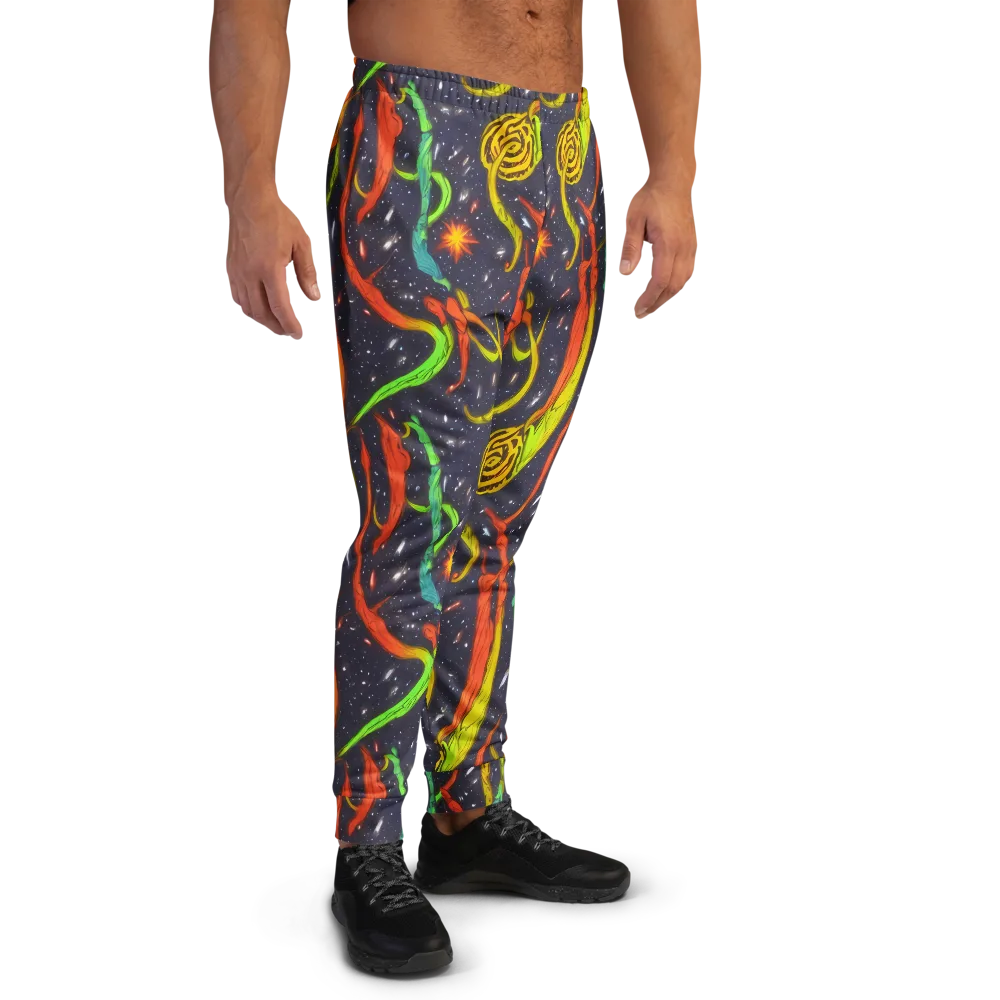 Cosmic Ribbon Riot on Men's Joggers — Right