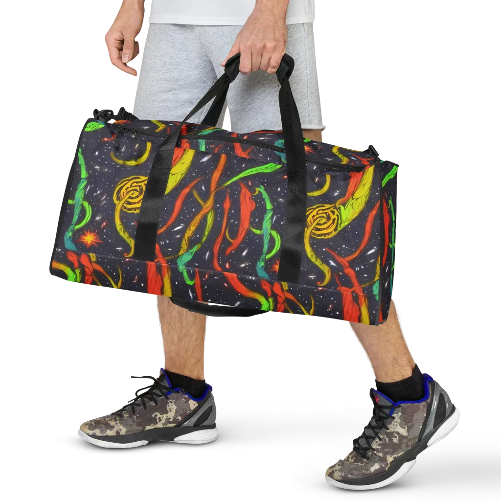 Cosmic Ribbon Riot on Duffle Bag — Front