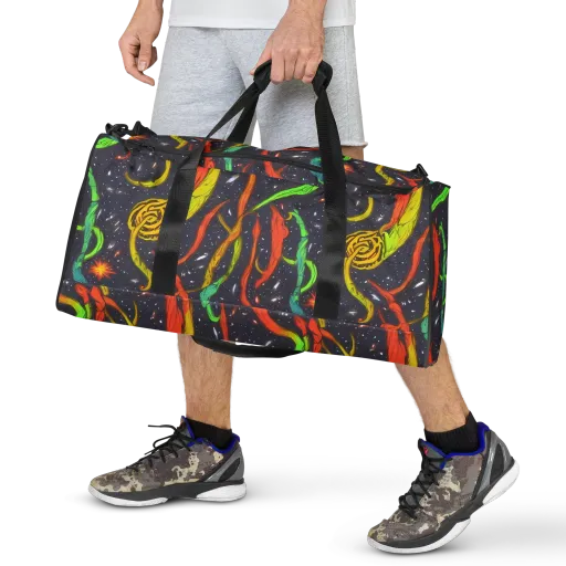 Cosmic Ribbon Riot on a Duffle Bag