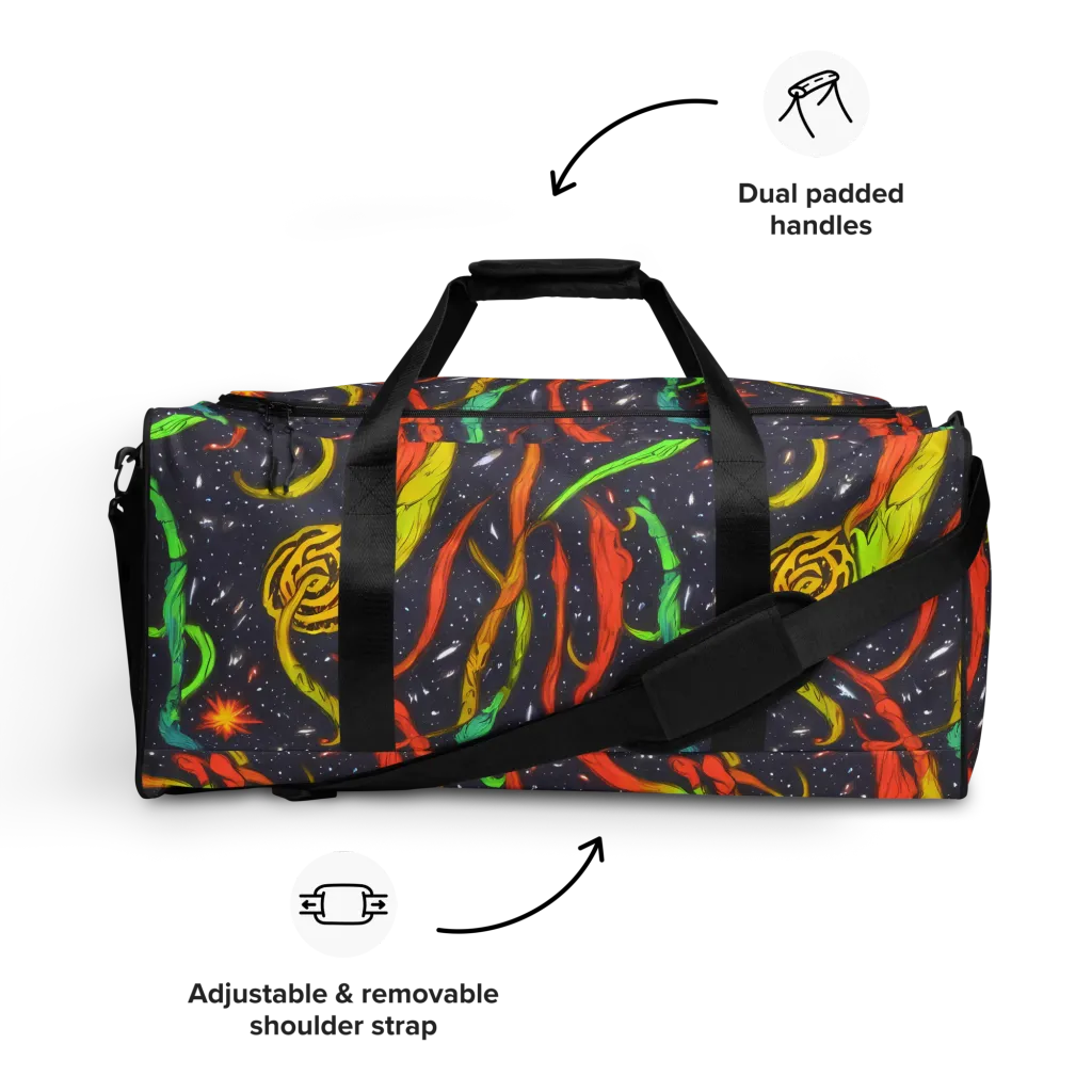 Cosmic Ribbon Riot on Duffle Bag — Front