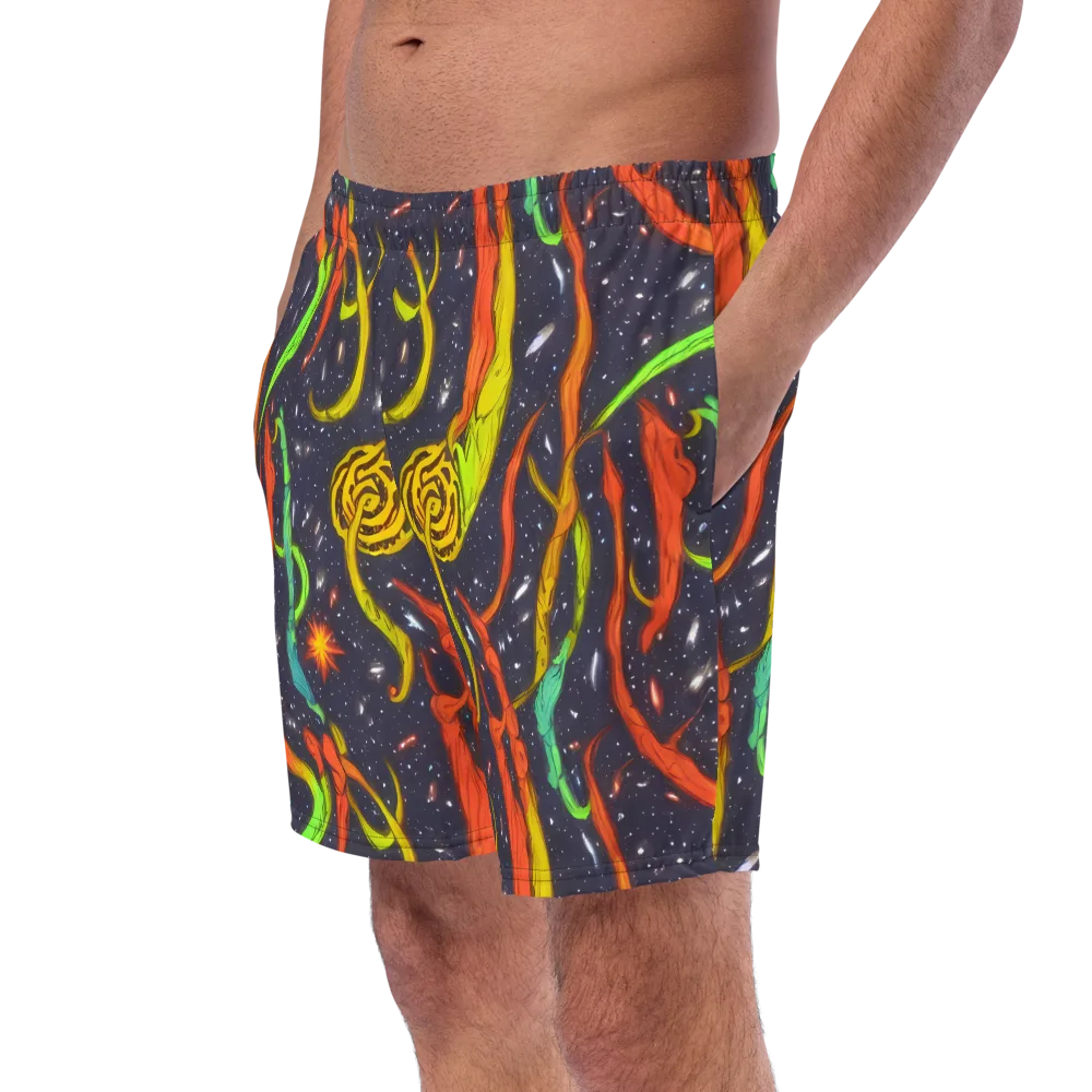 Cosmic Ribbon Riot on Swim Trunks — Left Front