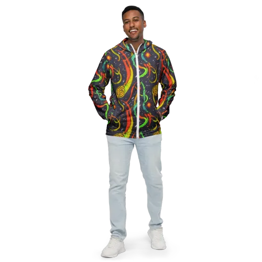 Cosmic Ribbon Riot on a Men's Windbreaker