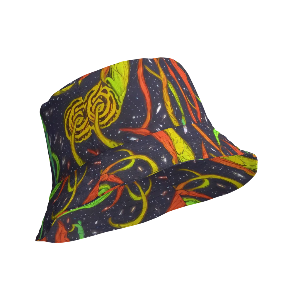 Cosmic Ribbon Riot on Reversible Bucket Hat — Product details Outside