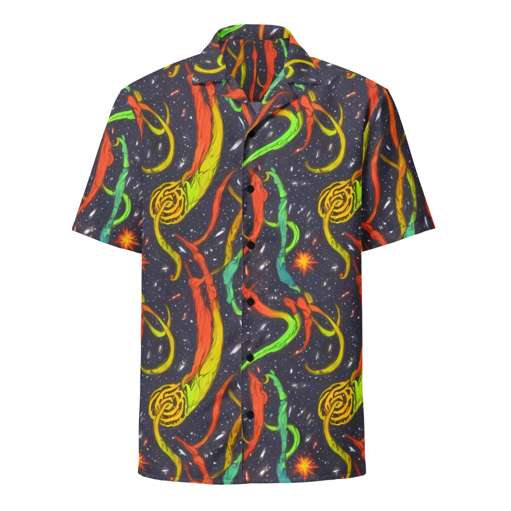 Cosmic Ribbon Riot on Button Shirt — Front