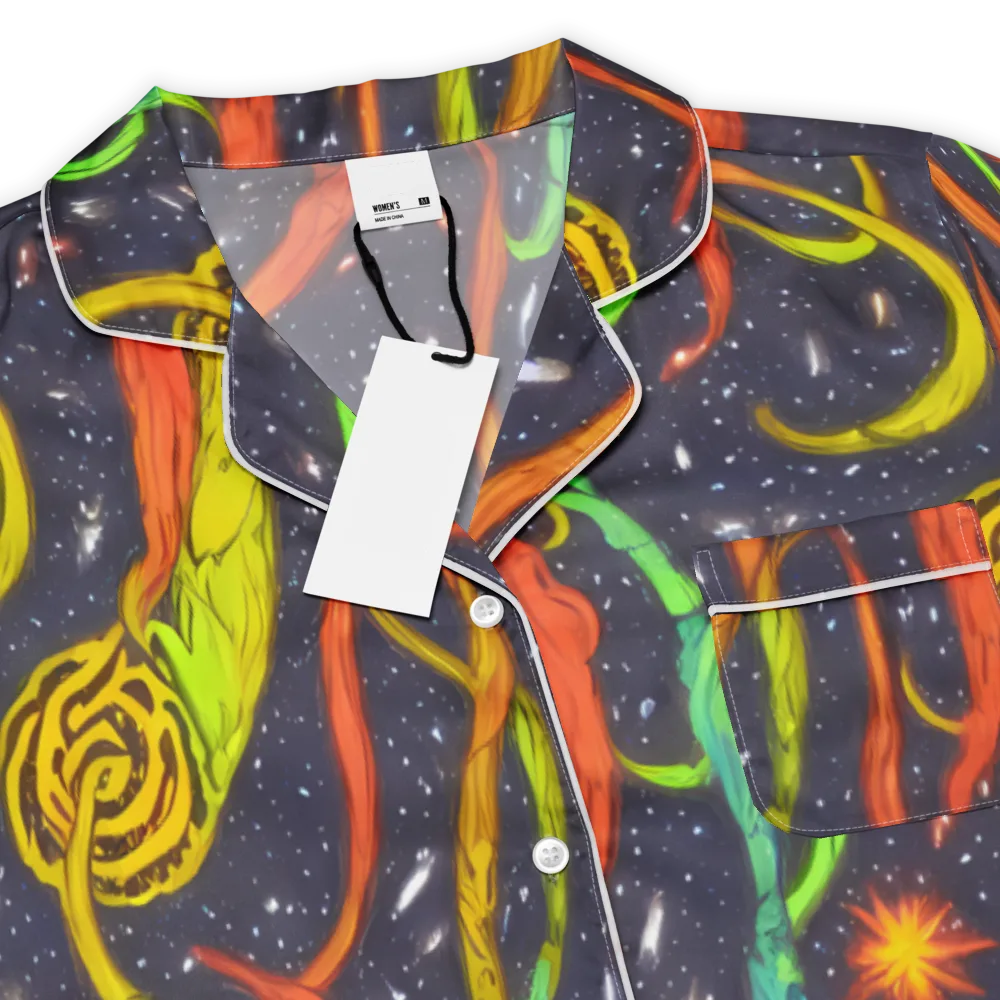 Cosmic Ribbon Riot on Women's Short Sleeve Pajama Top — Product details