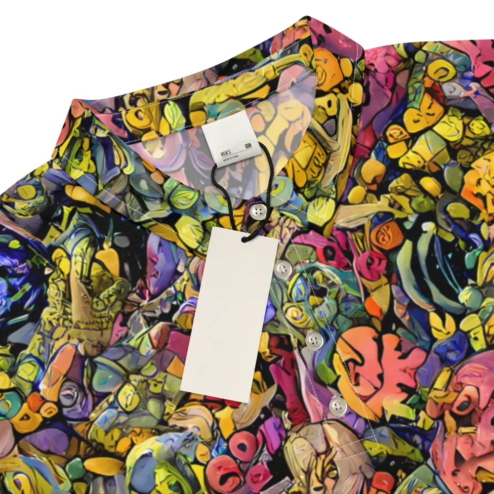 Neon Fossil Garden on Men's Slim Fit Polo Shirt — Product details