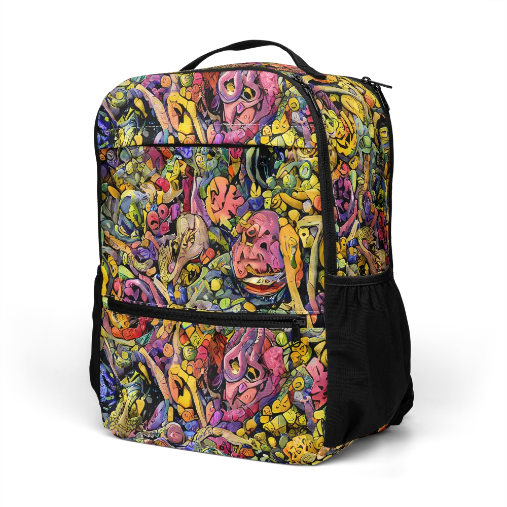 Neon Fossil Garden on Utility Backpack — Left Front