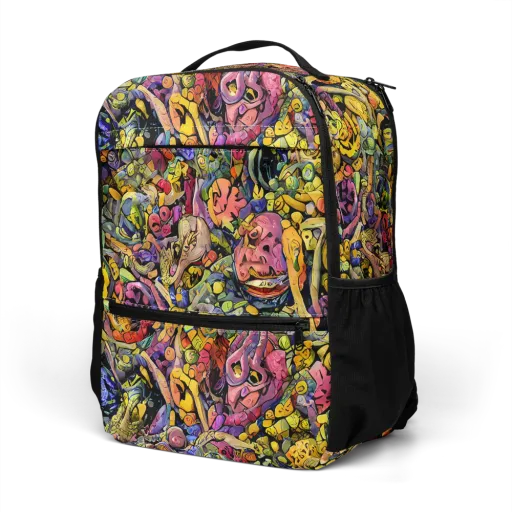 Neon Fossil Garden on a Utility Backpack