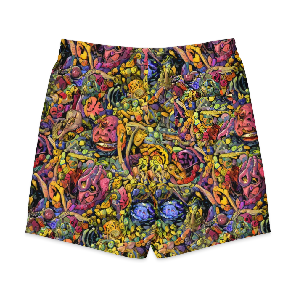 Neon Fossil Garden on Men's Board Shorts — Back