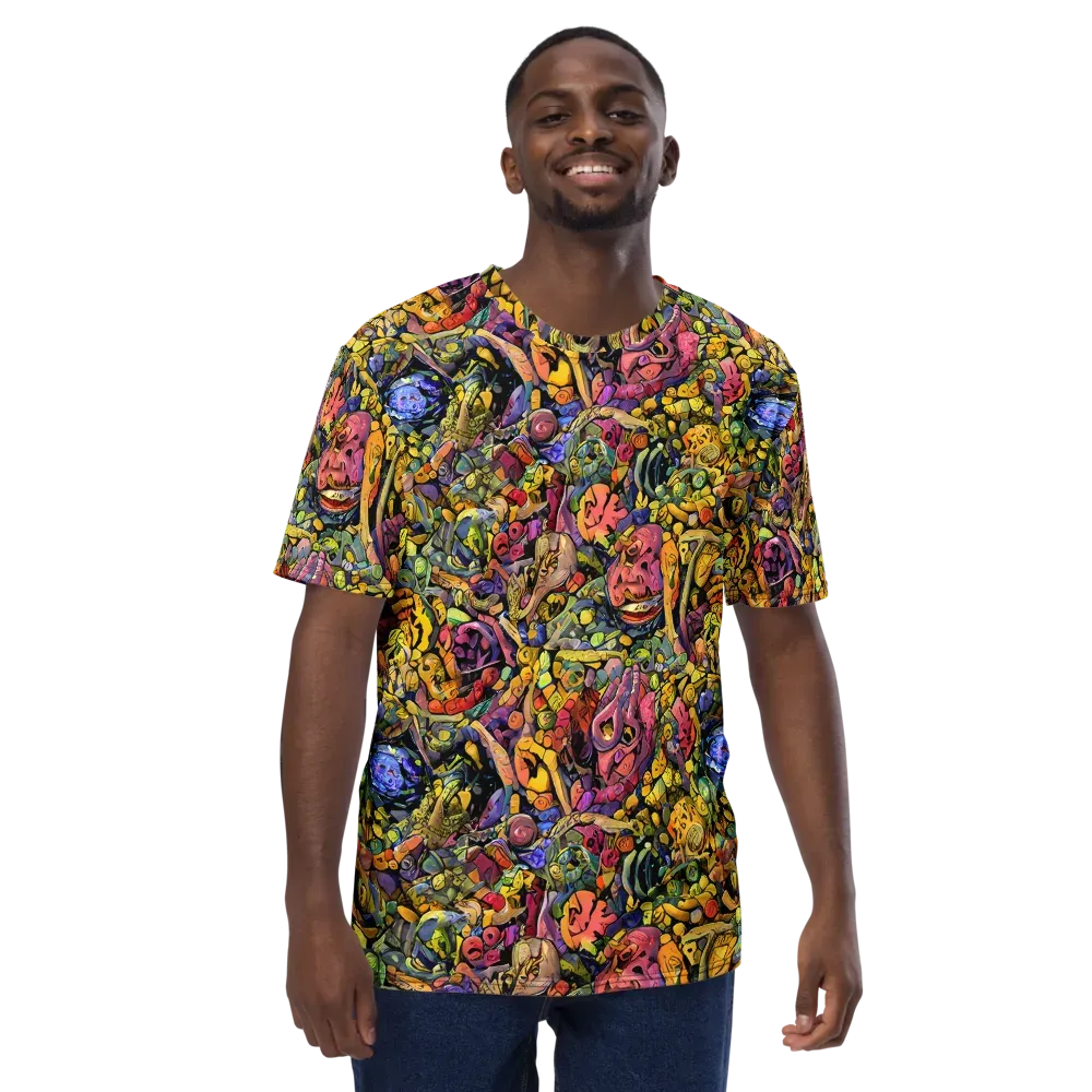 Neon Fossil Garden on Men's Crew Neck T-Shirt — Front