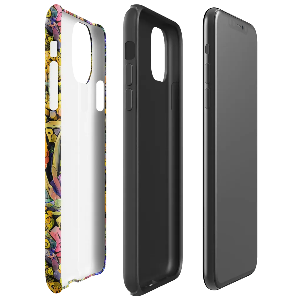 Neon Fossil Garden on Tough Case for iPhone® — Right