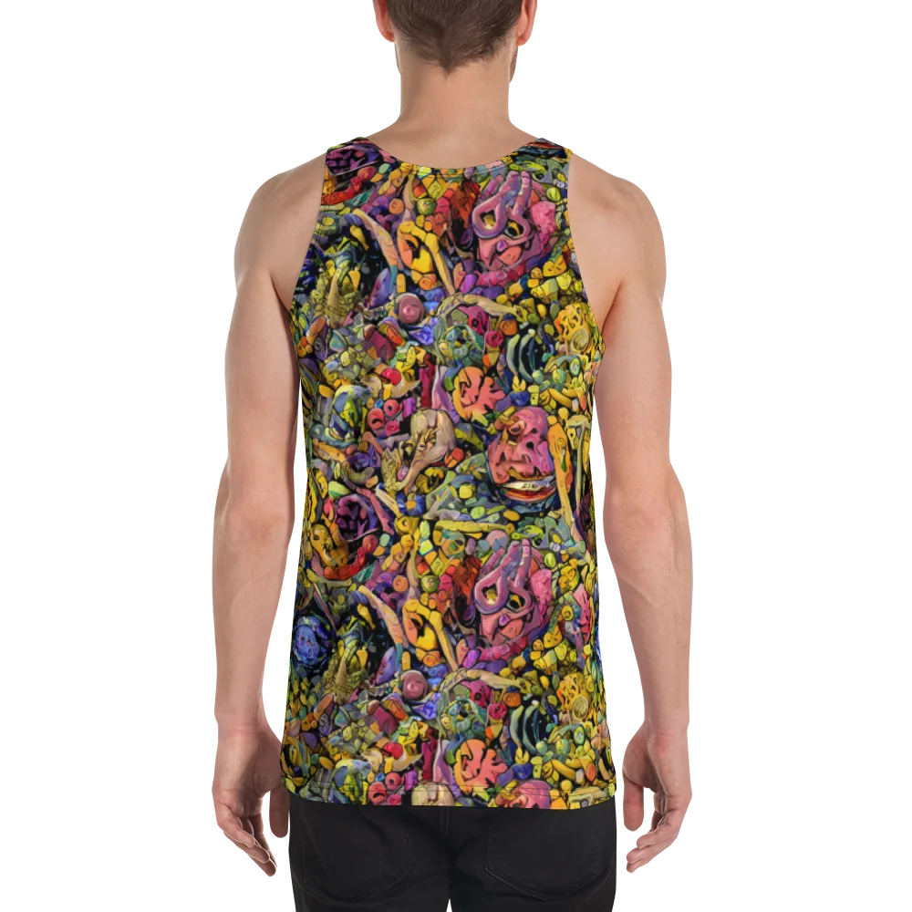 Neon Fossil Garden on Men's Tank Top — Back