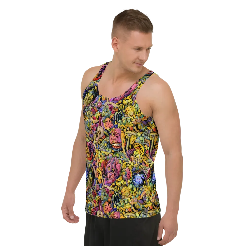 Neon Fossil Garden on Men's Tank Top — Left Front