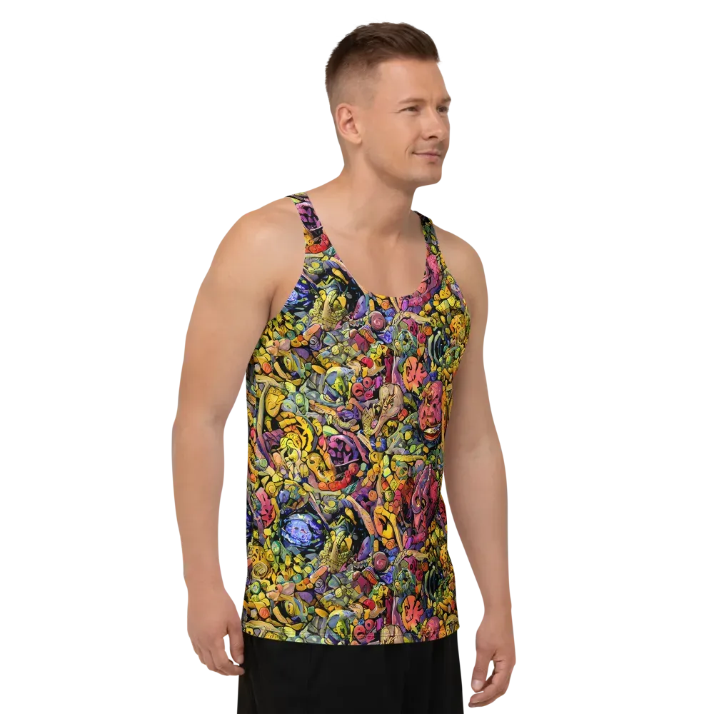Neon Fossil Garden on Men's Tank Top — Right Front
