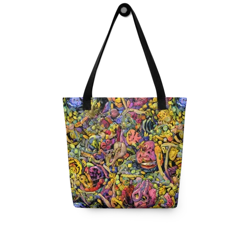 Neon Fossil Garden on a Tote Bag