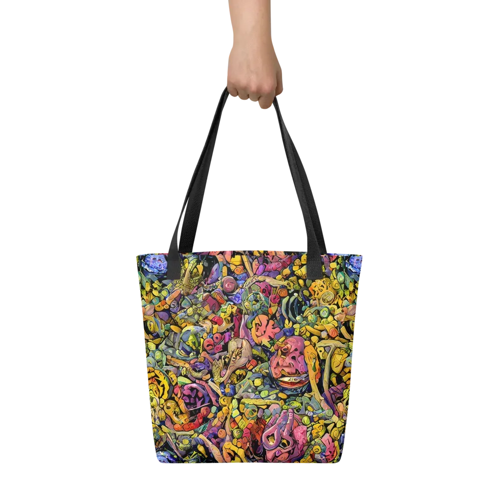 Neon Fossil Garden on Tote Bag — Front