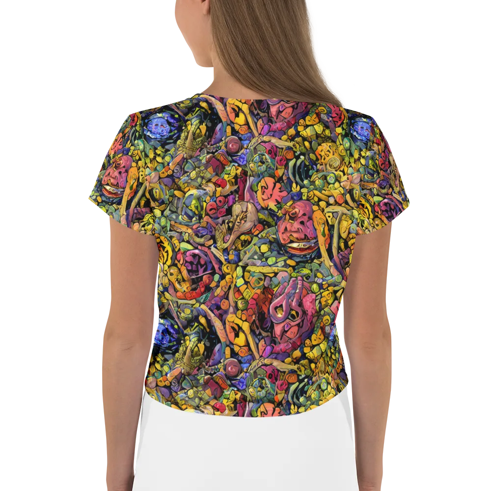 Neon Fossil Garden on Crop Tee — Back