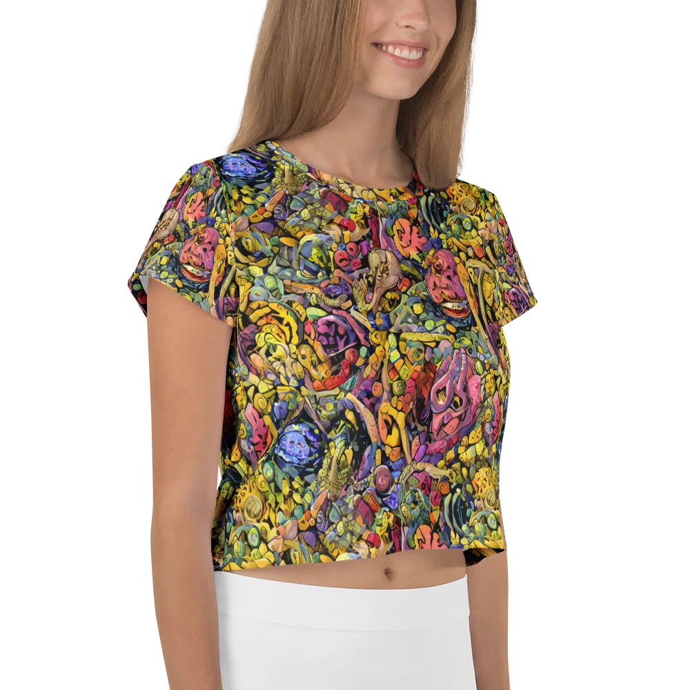 Neon Fossil Garden on Crop Tee — Right