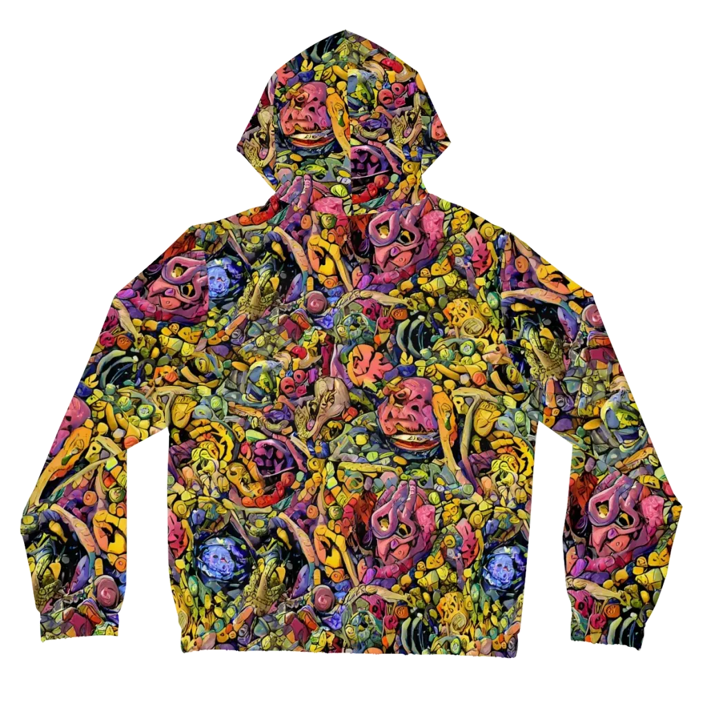 Neon Fossil Garden on Women's Full-Zip Hoodie — Back
