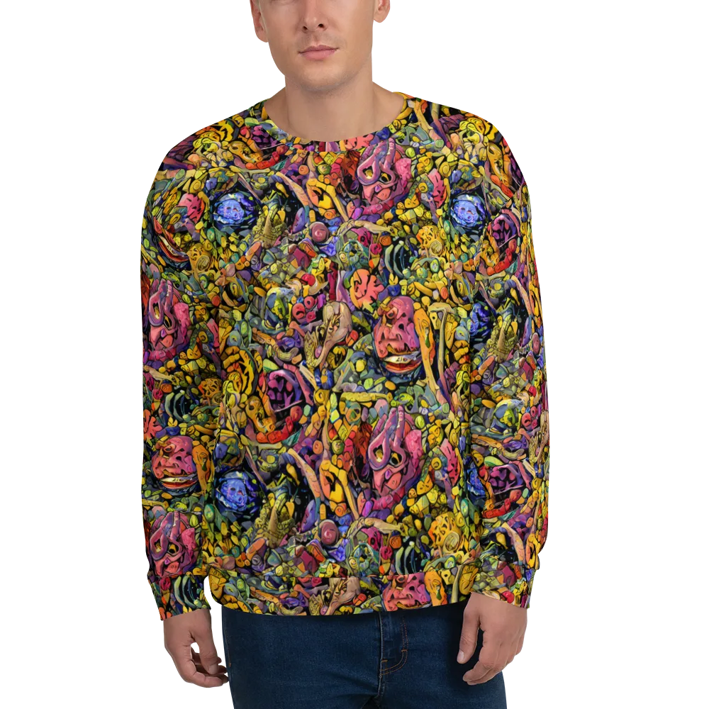 Neon Fossil Garden on Sweatshirt — Front
