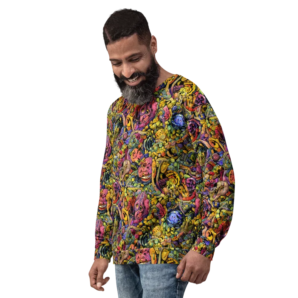 Neon Fossil Garden on Sweatshirt — Left Front