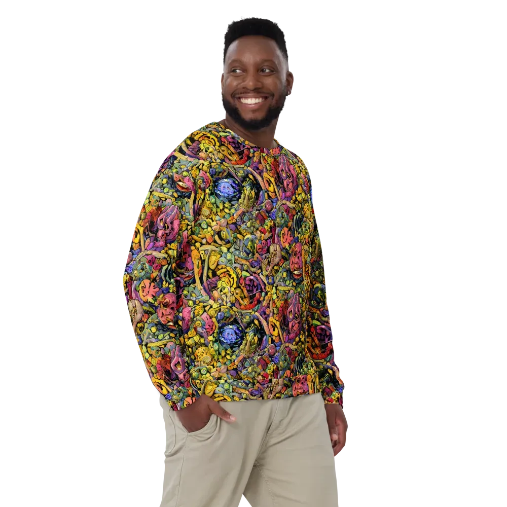 Neon Fossil Garden on Sweatshirt — Front